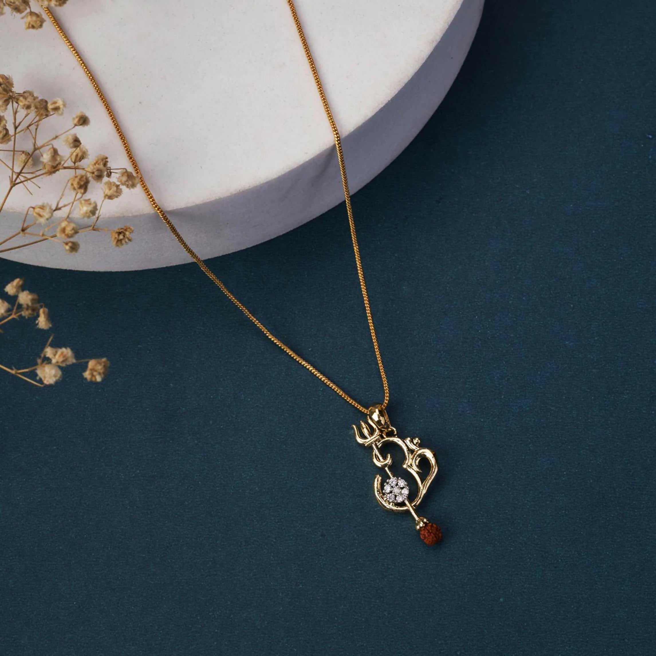 Joban Fashion Women Gold Om Namah Shivaye Gold Plated Locket Set