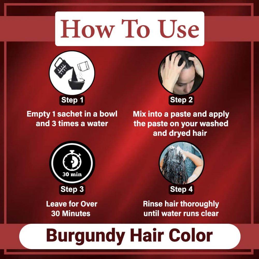 VedicAyurveda Henna Hair Color - Burgundy - Dista