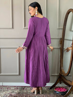 Thumbnail for Partywear Designer BSY Viscose Purple Stitched Suit With Dupatta - Tanisha - Distacart
