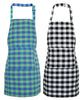 Glun Waterproof Unisex Kitchen Checkered Design Apron-Multicolour (Pack Of 2) - Dista