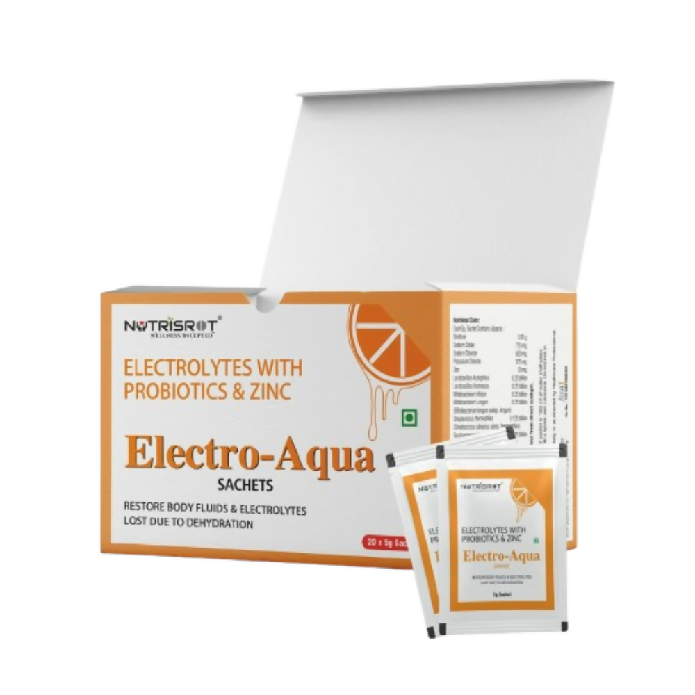 Nutrisrot Electro-Aqua Instant Hydration & Energy Drink Sachets Orange Flavour - Distacart