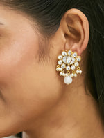 Thumbnail for Nuyug 22K Gold-Plated Elegant MOP Studded Ethnic Pearl Drop Stud Earrings