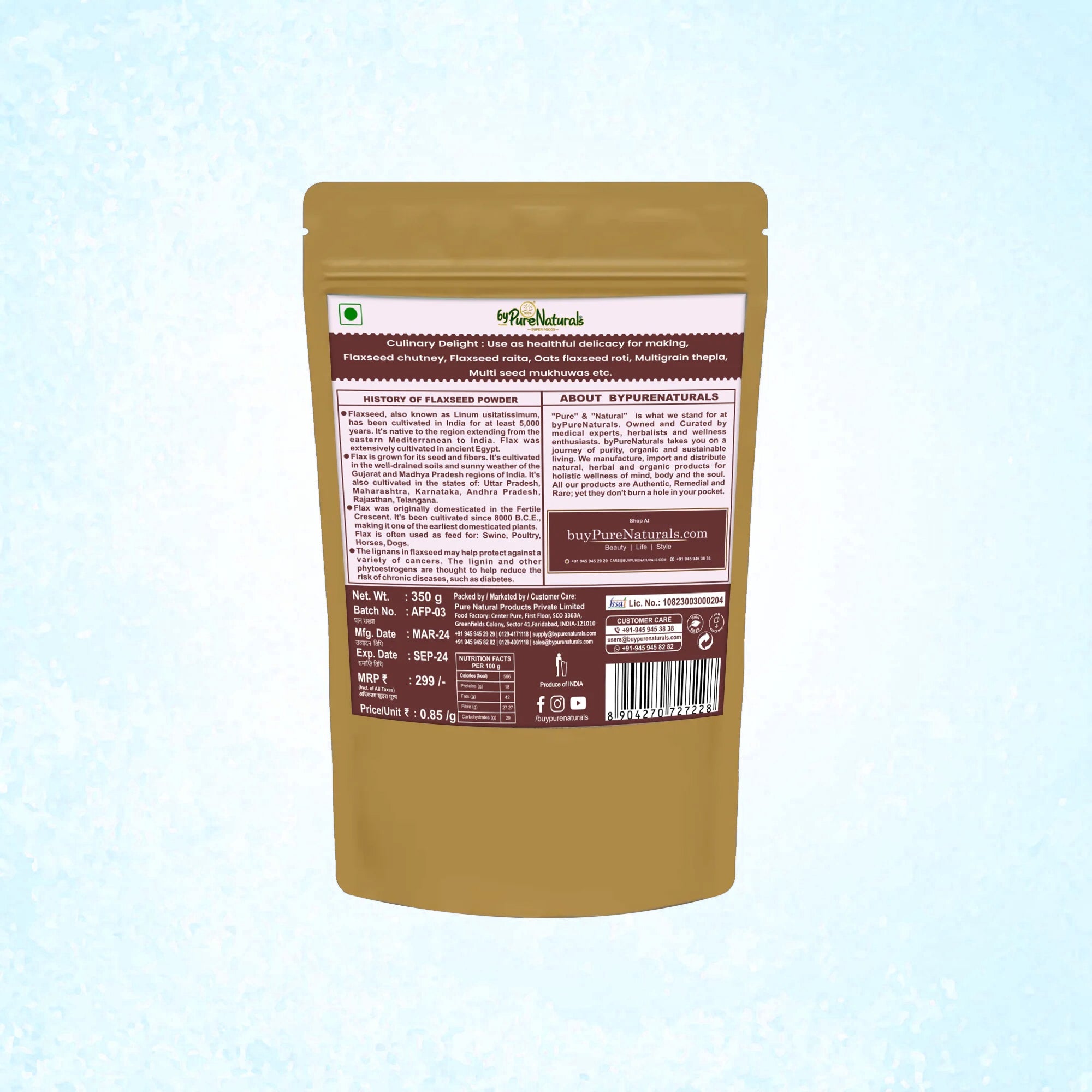 byPureNaturals Alsi Atta (Flaxseed Powder Flour) - Dista