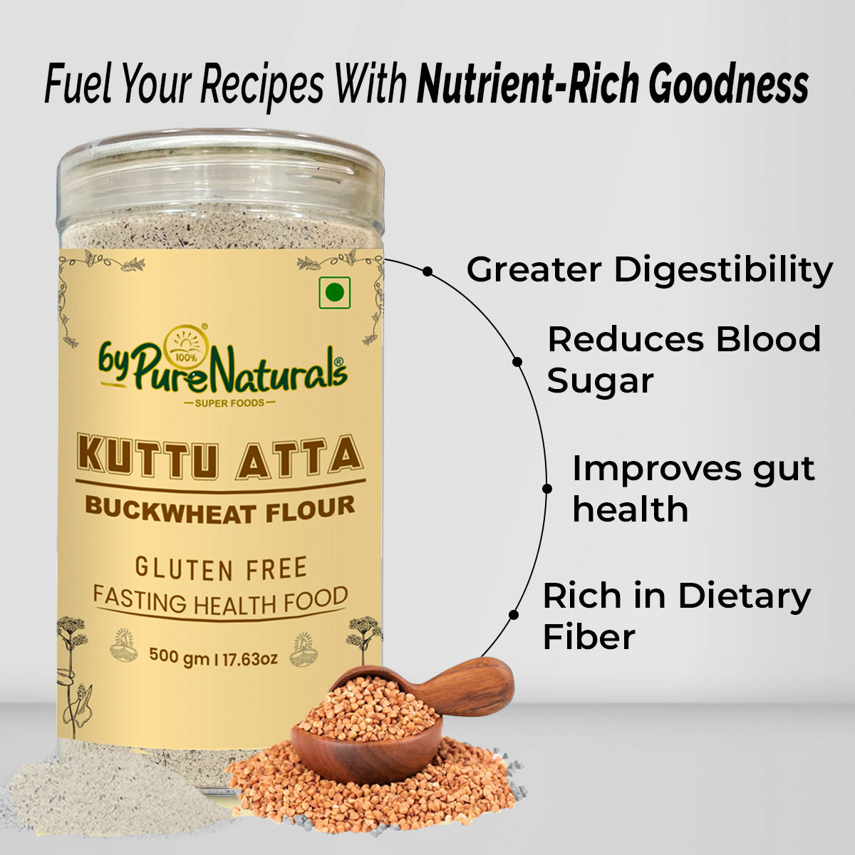 byPureNaturals Kuttu Vrat Atta (Buckwheat Flour) - Dista