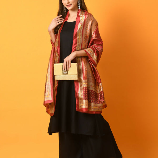 Myshka Women's Black Solid Anarkali Party Kurta Set With Printed Dupatta - Distacart
