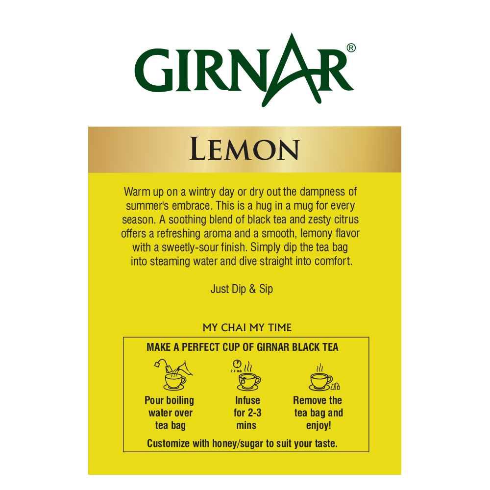 Girnar Black Tea Bags - Lemon