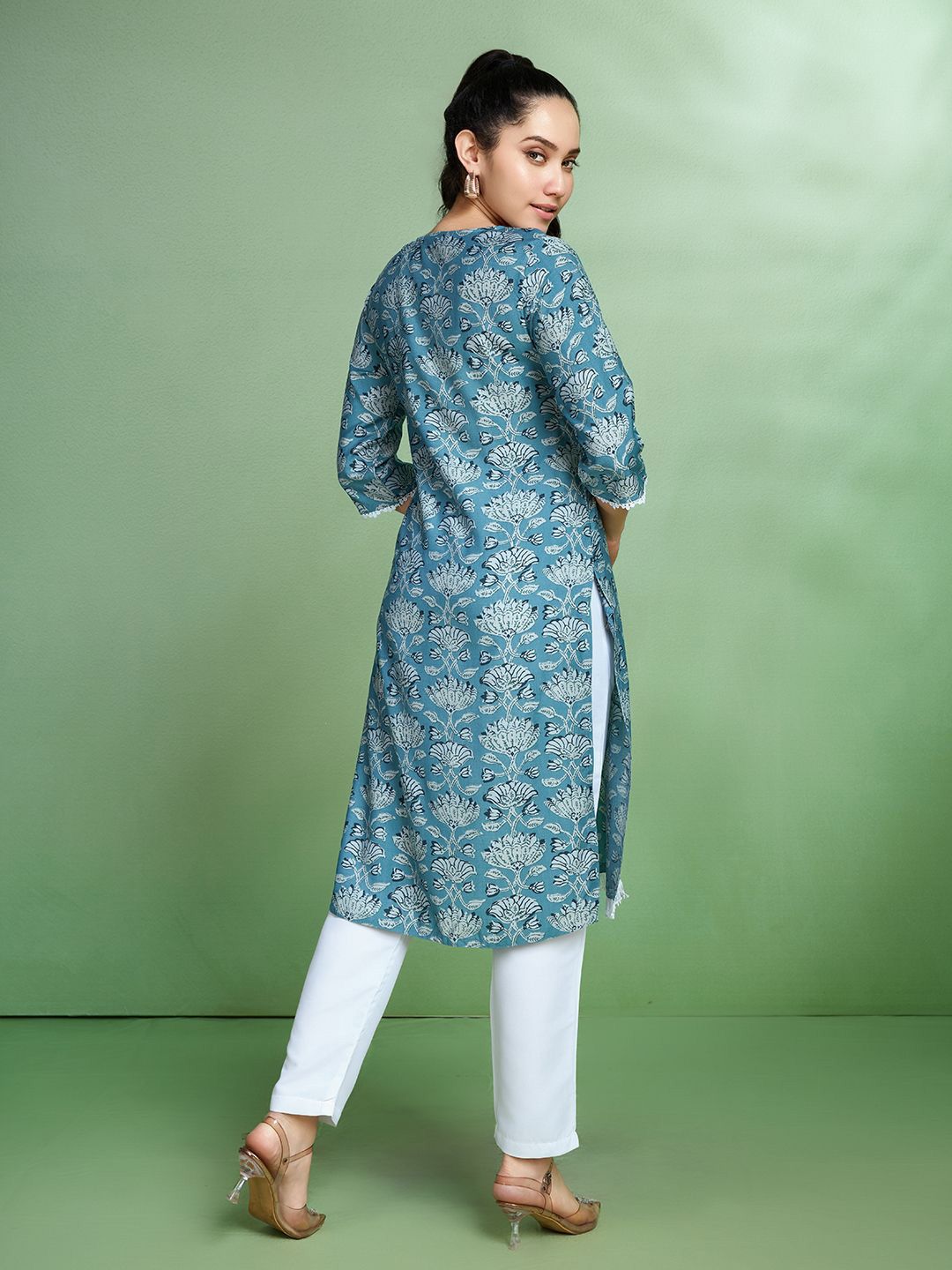 Sangria Printed Straight Kurta - Distacart