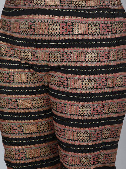Sztori Plus Size Geometric Printed Straight Kurta With Trousers - Distacart