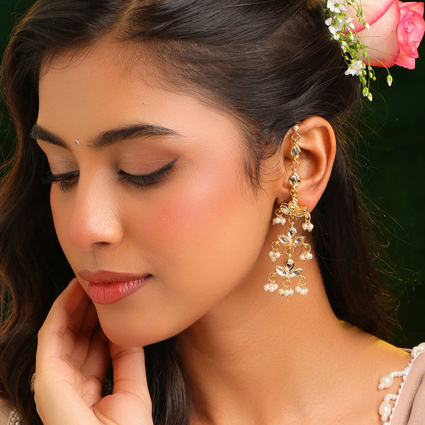 Ruby Raang Chandani Moti Earrings - Distacart