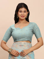 Thumbnail for Astita Linen Cotton Sky Blue Saree