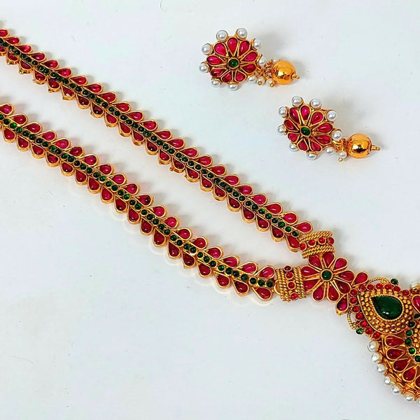 Kemp Pink & Green Necklace Set - Distacart