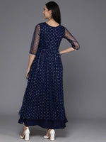 Thumbnail for Ahalyaa Women's Traditional wear Ethnic Dress - Navy Blue - Distacart
