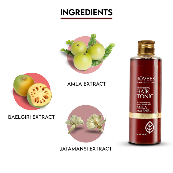 Jovees Revitalising Amla & Bael Hair Tonic For Long, Strong & Thick Hair - Distacart