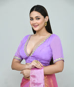 Thumbnail for Joban Fashion Women's Purple Embroidered Stitched Blouse