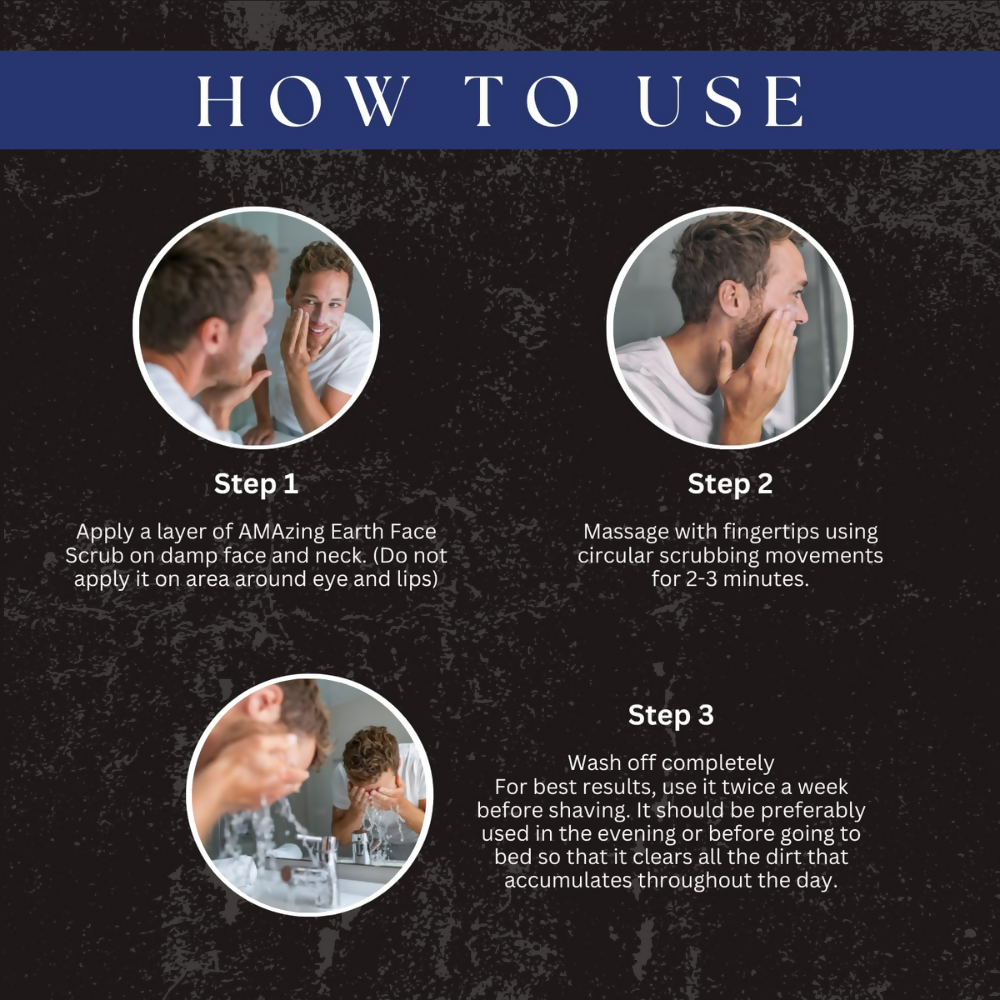 Amazing Earth Activated Charcoal Face Scrub for Men - Dista