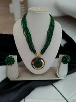 Thumbnail for Inhanns All-Day Statement Beaded Necklace Set - Green - Distacart