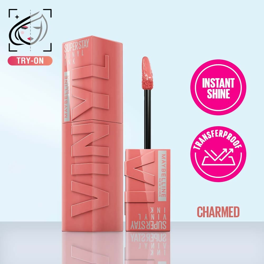 Maybelline New York Super Stay Vinyl Ink Liquid Lipstick, Instant Shine Lasts Up To 16H - Charmed - Distacart