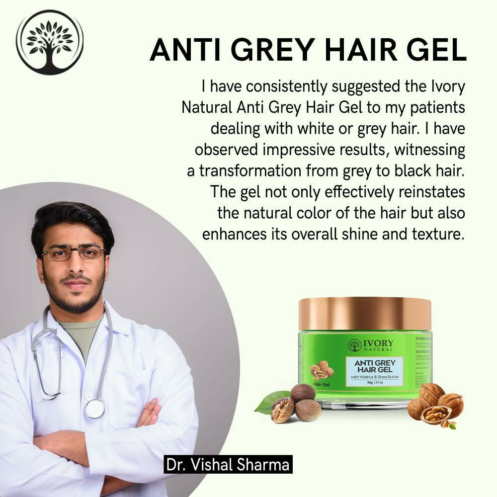 Ivory Natural Grey Gel For Hair Restore Natural Dark Shine And Luster - Distacart