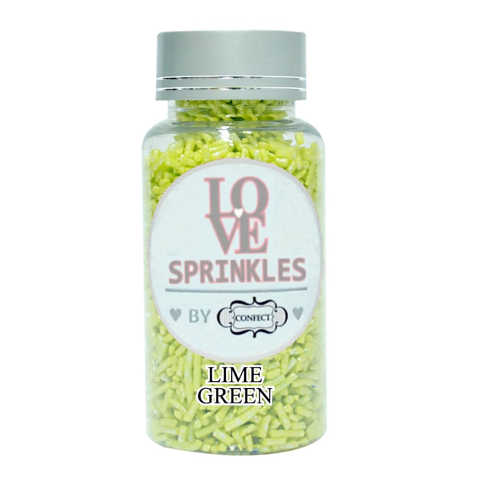 confect lime green vermicelli sprinkles 90 gms