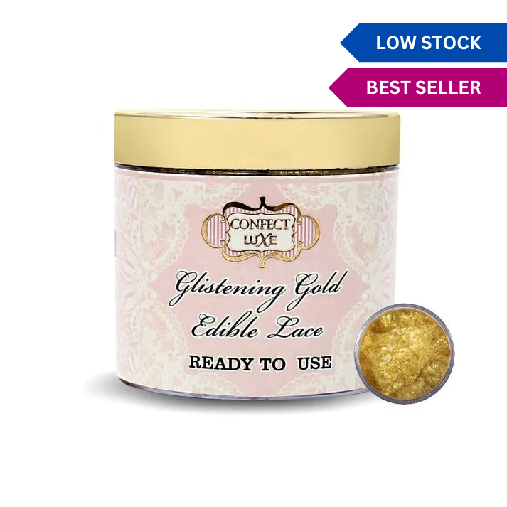 glistening gold edible lace 100g