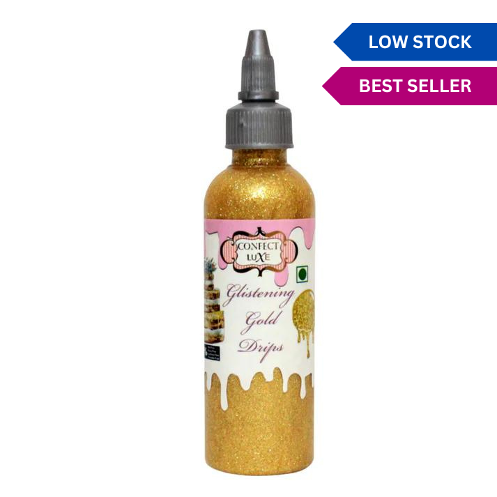 confect glistening gold drips br b 110 gms b