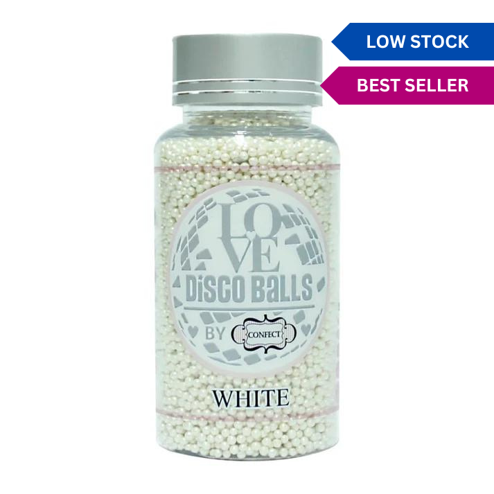 white disco balls sprinkles 2 mm 120g