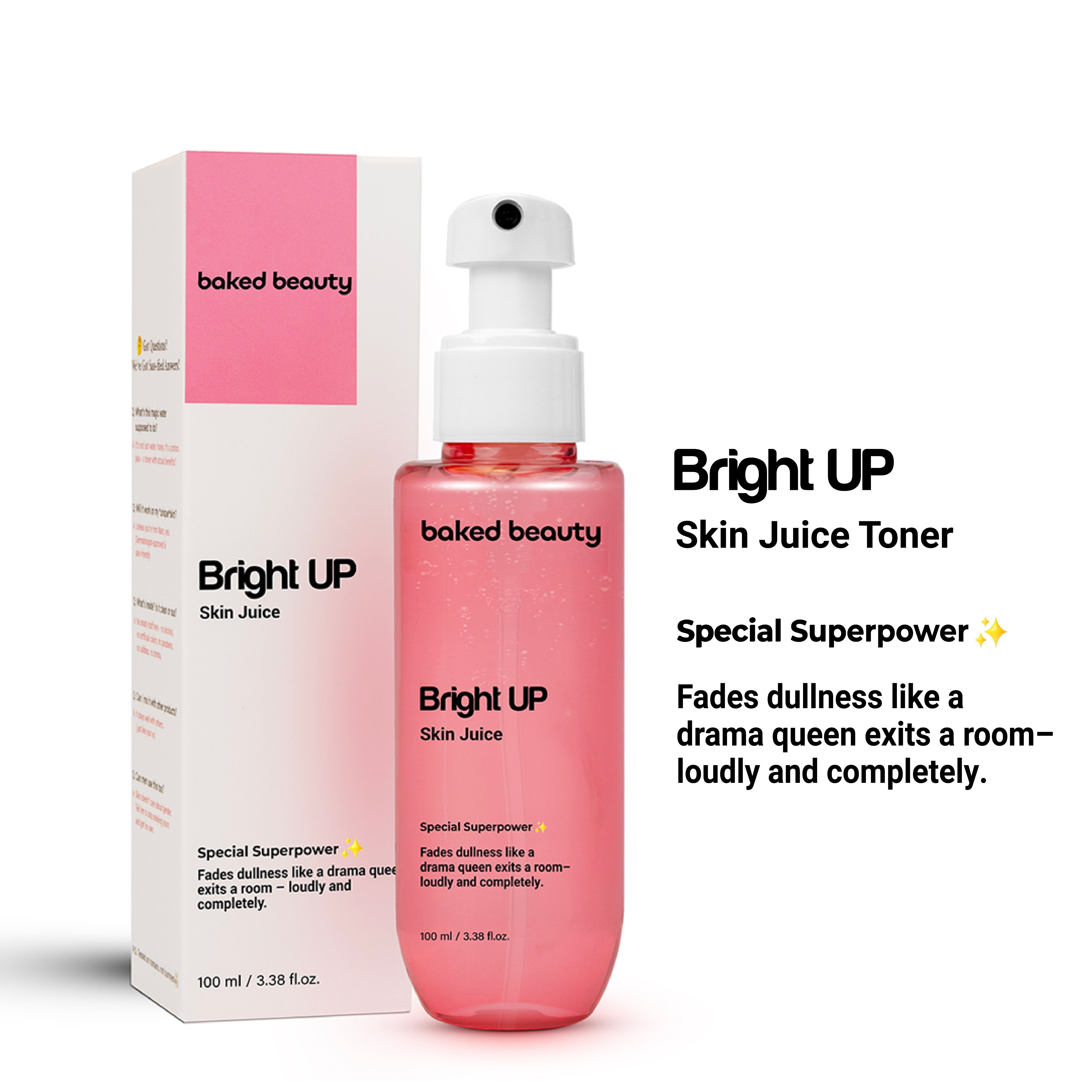 Baked Beauty Bright Up Skin Juice - Brightening Toner - Distacart