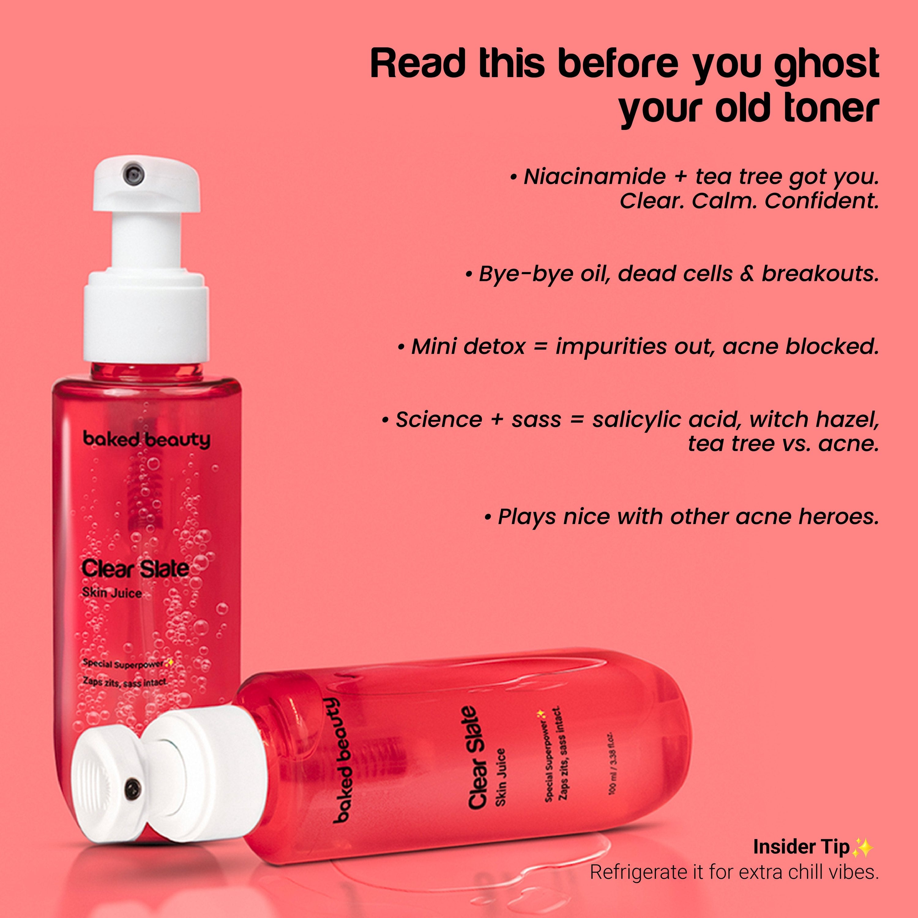 Baked Beauty Clear Slate Skin Juice - Anti Acne Toner