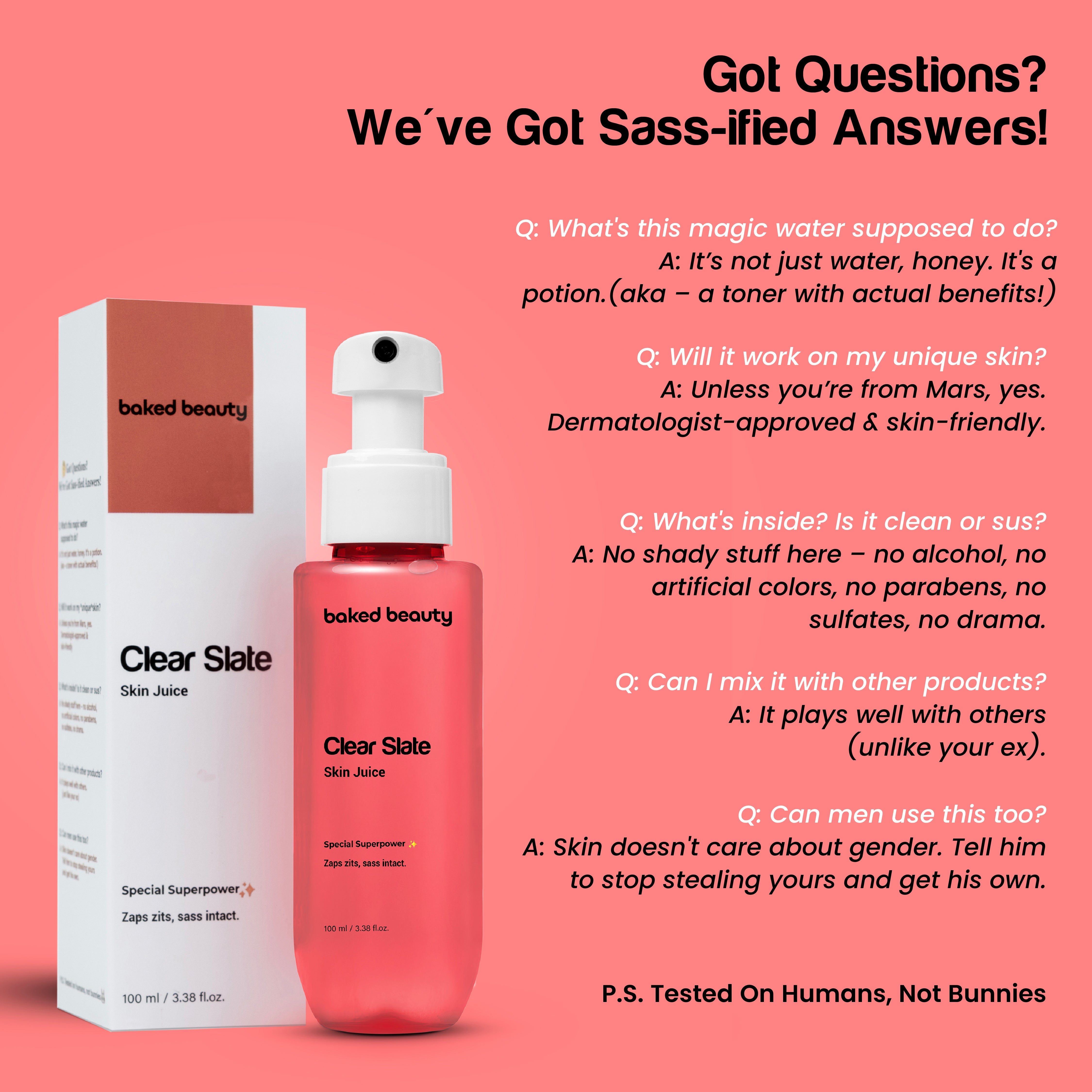 Baked Beauty Clear Slate Skin Juice - Anti Acne Toner