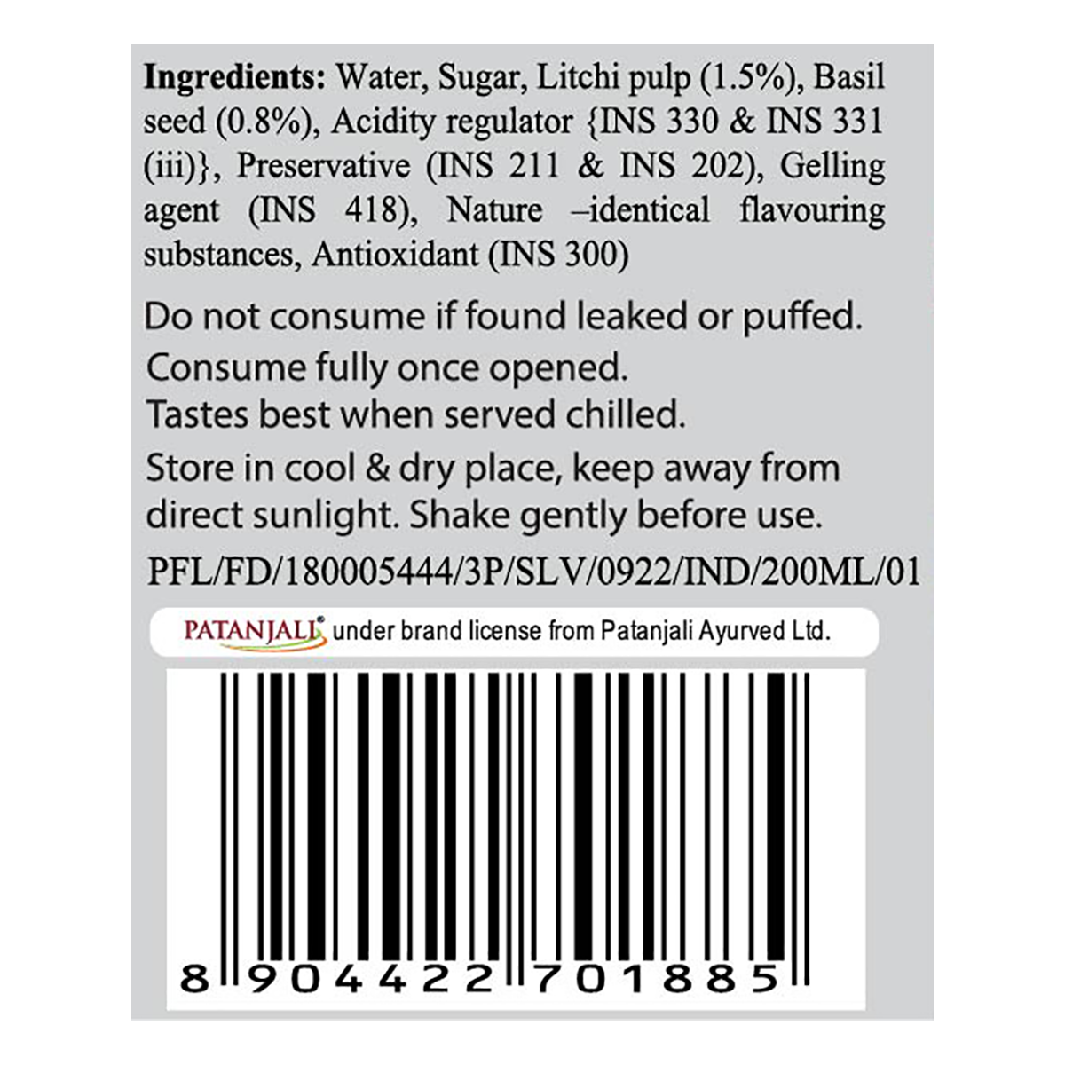 Patanjali Litchi Basil Drink