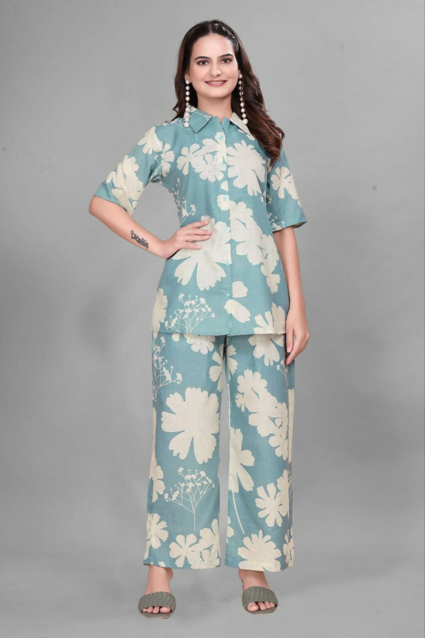 Preksha Creation Cotton Floral Print Kurta Set Co-Ord Set