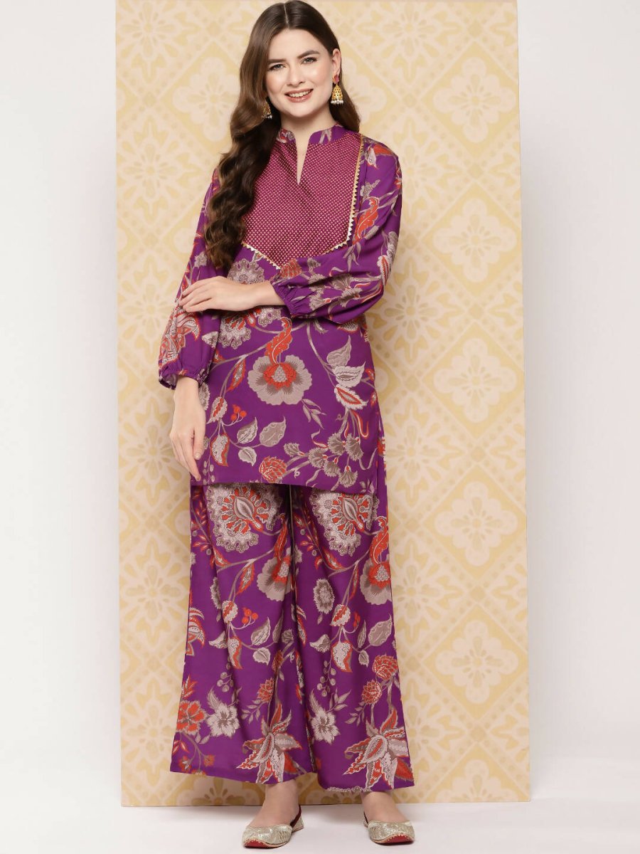Ahalyaa Women's Traditional Wear Co-ods - Purple - Distacart