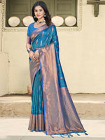 Thumbnail for Astita Silk Blue Saree
