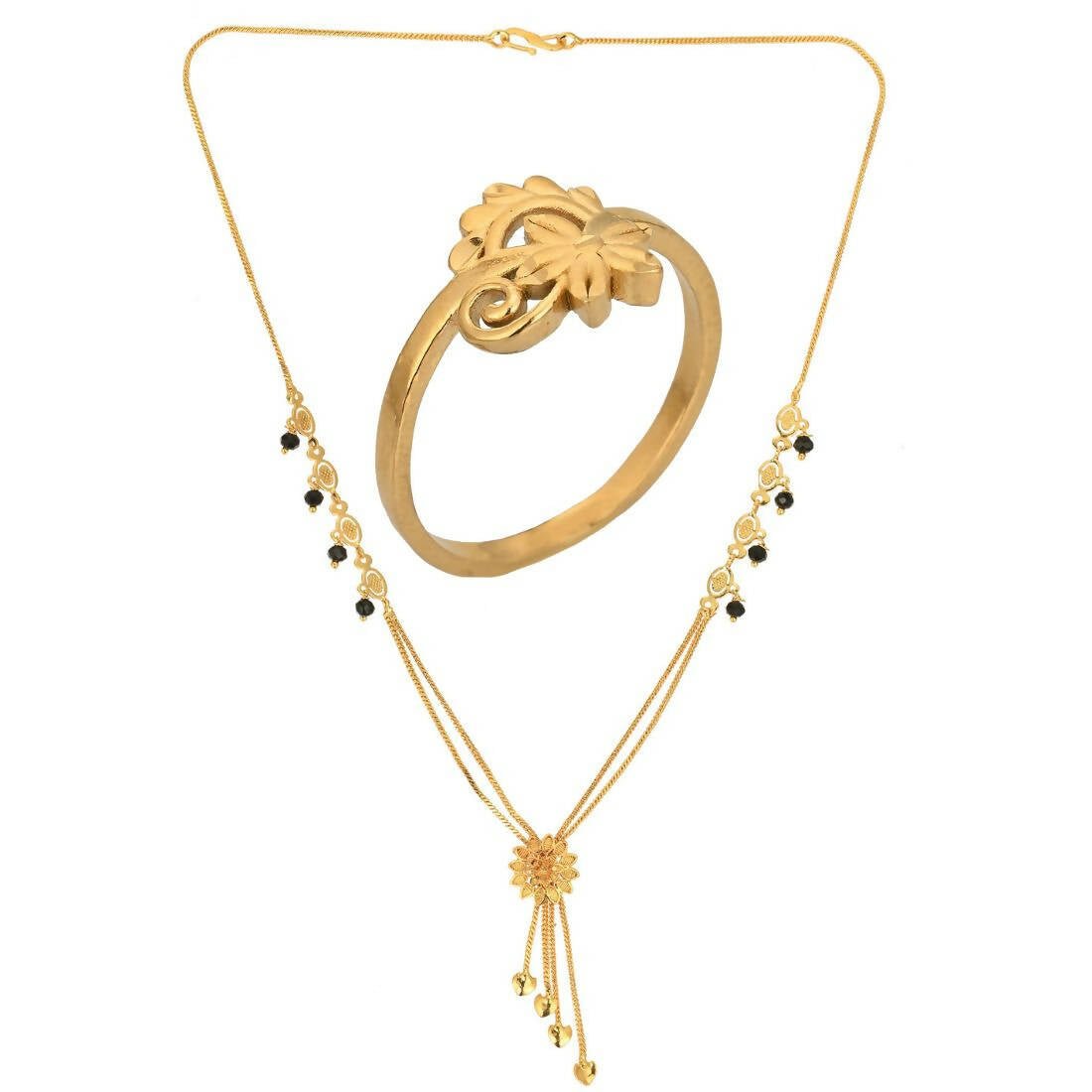 AanyaCentric Gold-plated Mangalsutra & Ring Set - Distacart