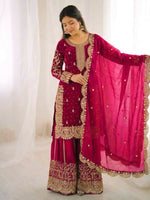 Thumbnail for Teeya Creation Rani Color Fendy Silk Embroidery Work Wedding Wear Salwar Suit - Distacart
