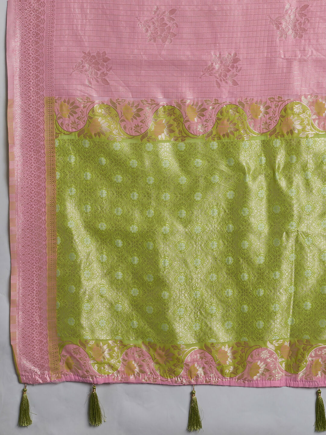 Shree Shyam Fashion Pink Linen Cotton Saree - Dista