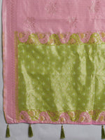 Thumbnail for Shree Shyam Fashion Pink Linen Cotton Saree - Dista