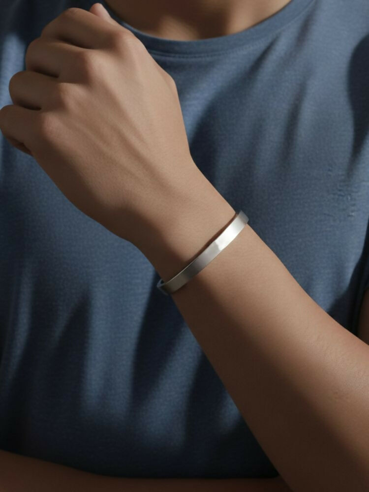 NVR Men's Silver Kada Bracelet - Distacart