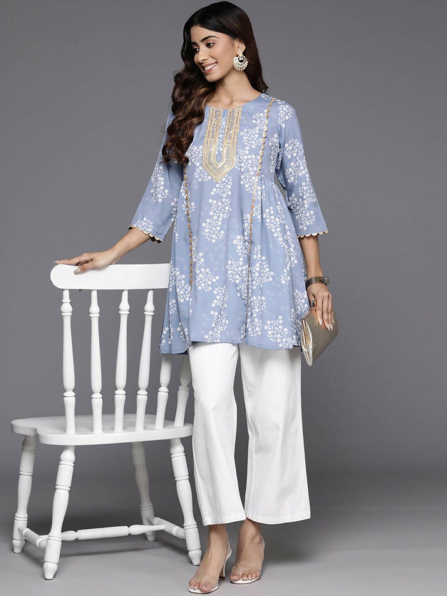Ahalyaa Women's Traditional wear Tunic - Grey - Distacart