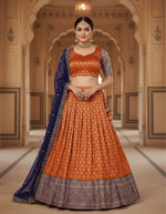 Thumbnail for Teeya Creation New Womens Latest Embroidered Designer Lehenga Choli Set - Orange - Dista