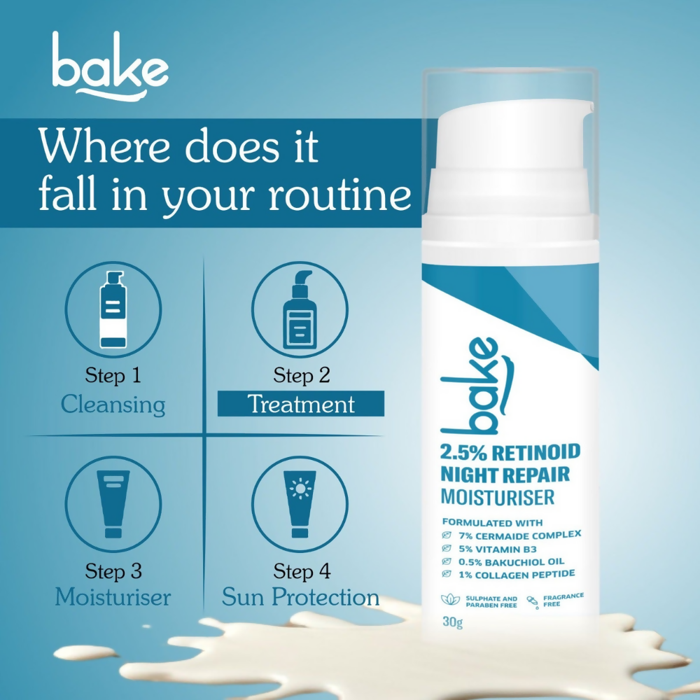 Bake 2.5% Retinoid Night Cream Bakuchiol Oil - Distacart