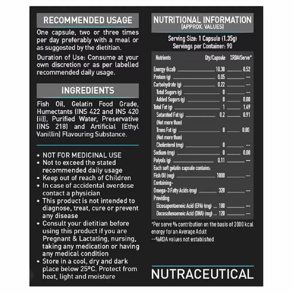 MuscleBlaze Fish Oil 1000 Mg Capsules - Distacart