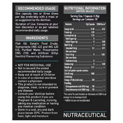 MuscleBlaze Fish Oil 1000 Mg Capsules - Distacart