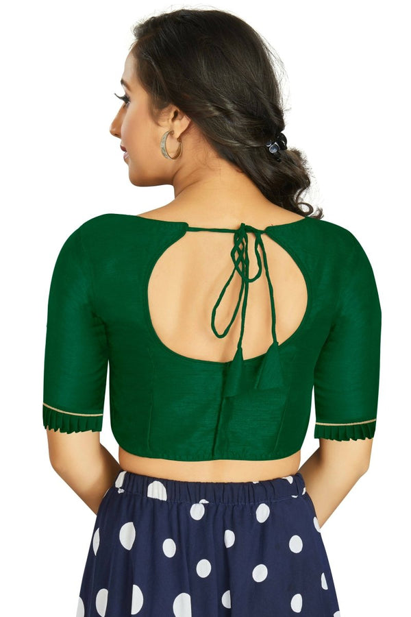 Aastha Fashion Women's Green Art Silk Designer Party Wear Readymade Blouse - Distacart