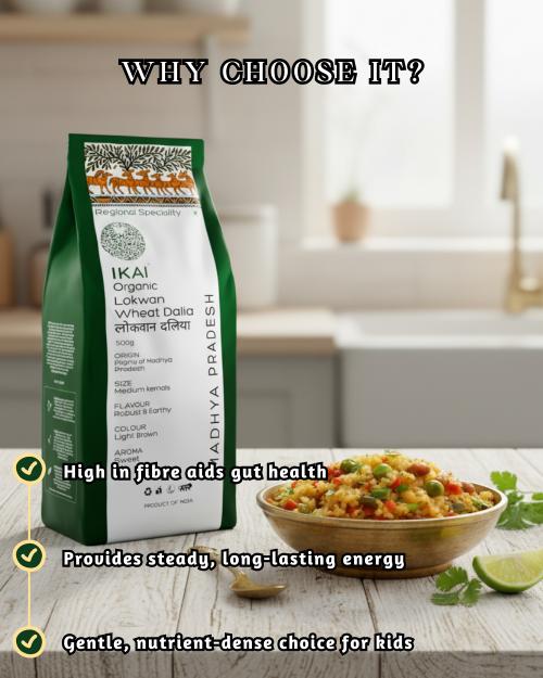 IKAI Organic Lokwan Wheat Dalia - Distacart