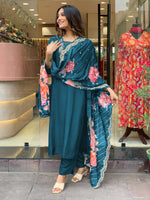 Thumbnail for Yash Enterprise Morpankh Rayon Embroidery Party Wear Suit Set