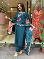 Thumbnail for Yash Enterprise Morpankh Rayon Embroidery Party Wear Suit Set