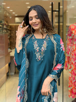 Thumbnail for Yash Enterprise Morpankh Rayon Embroidery Party Wear Suit Set