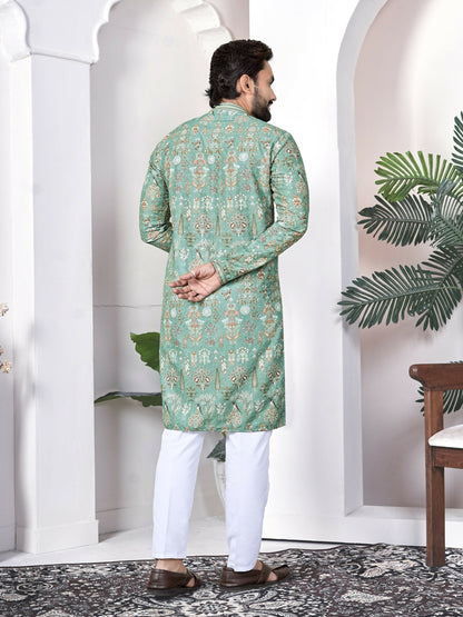 Anaita Green Digital Printed Work Cotton Straight Kurta - Distacart