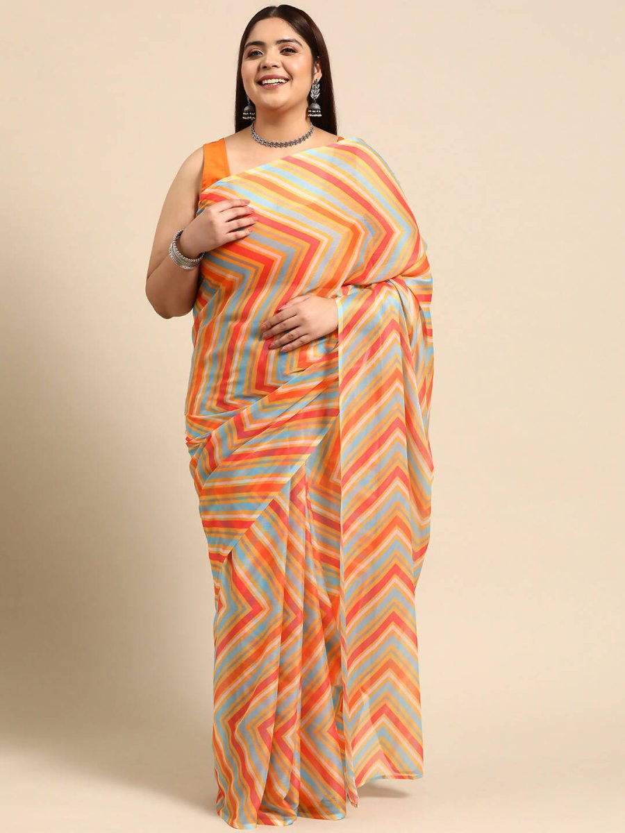 Ahalyaa Women's Traditional wear Saree - Orange - Distacart